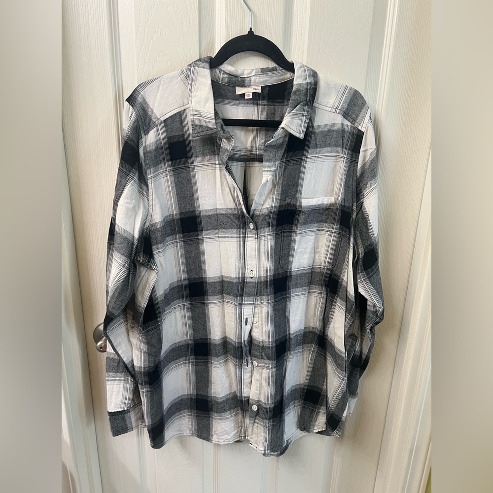 SO Monochrome Plaid Shirt XXL